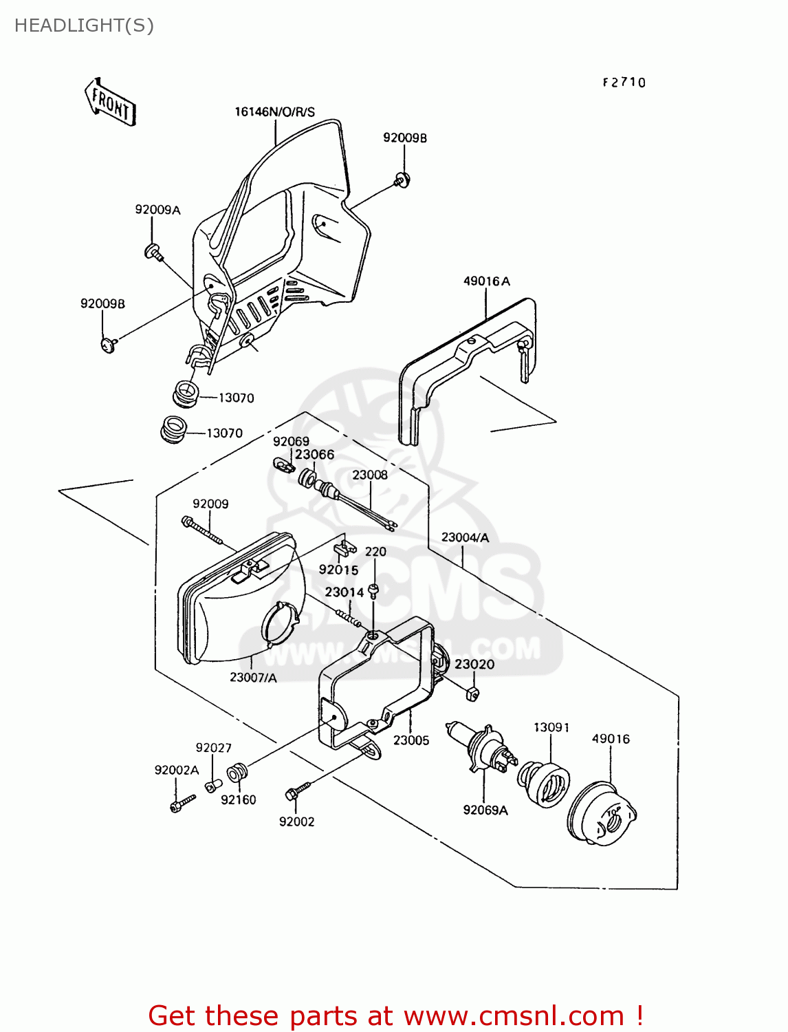 HEADLIGHT(S) KL600B6 KLR600 1991 ITALY