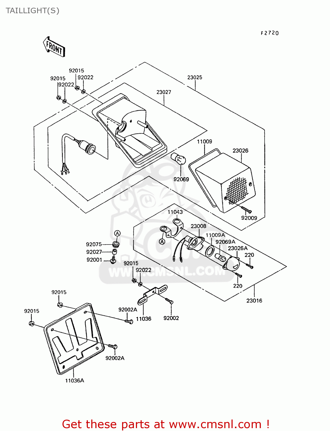TAILLIGHT(S) KL600B6 KLR600 1991 ITALY