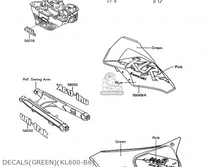 DECALS(GREEN)(KL600-B6) - KL600B6 KLR600 1991 ITALY