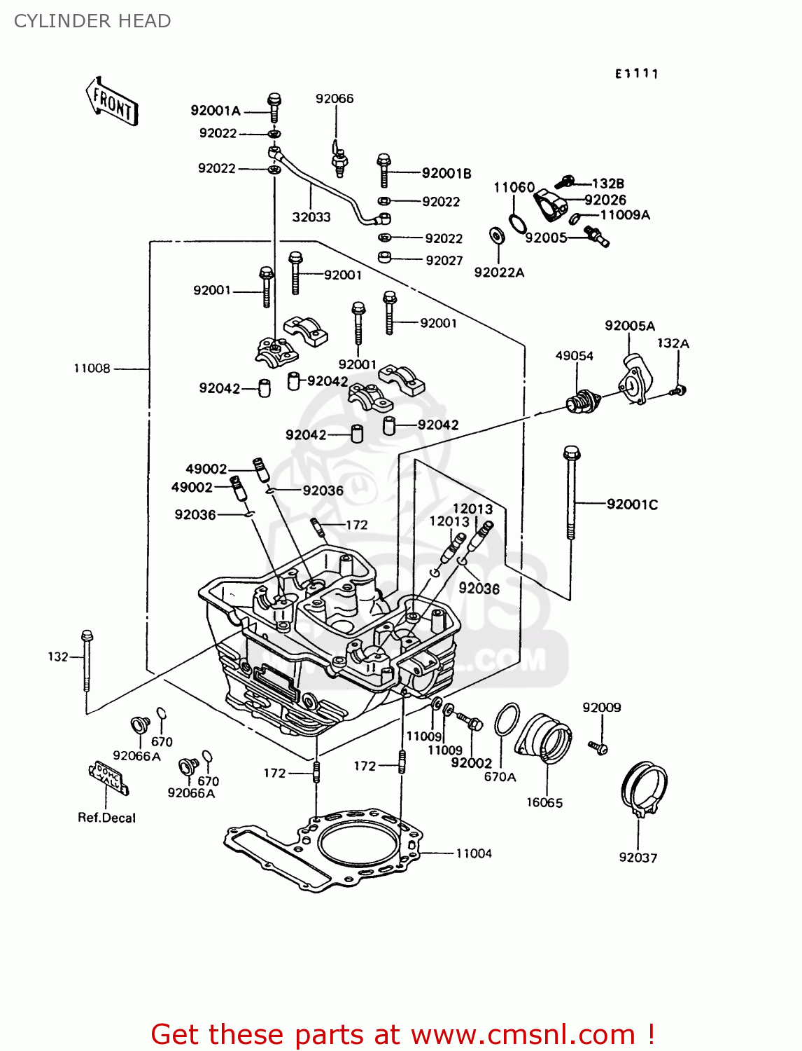 CYLINDER HEAD KL600B7 KLR600 1992 ITALY