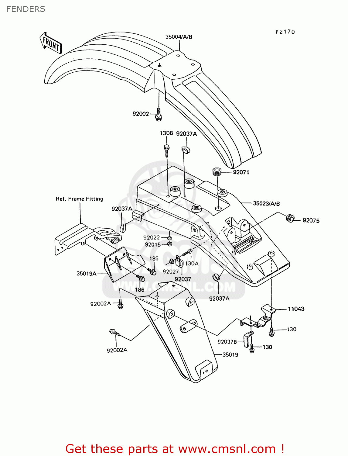 FENDERS KL600B7 KLR600 1992 ITALY