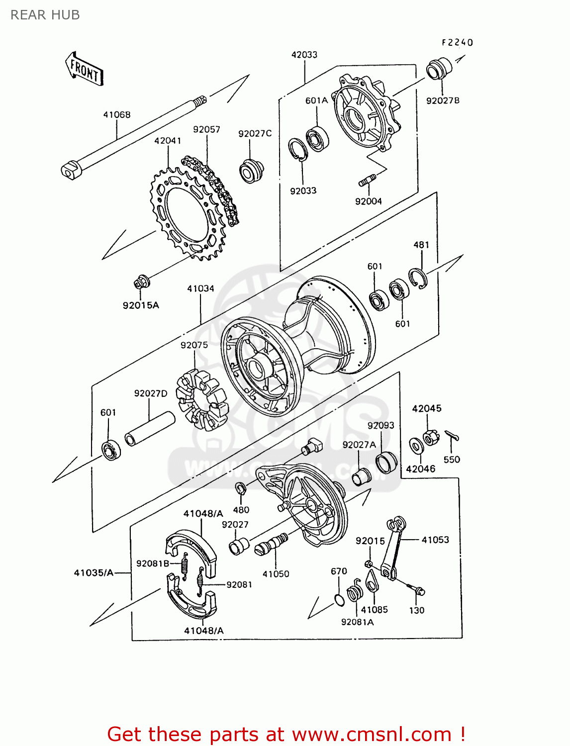 REAR HUB KL600B7 KLR600 1992 ITALY