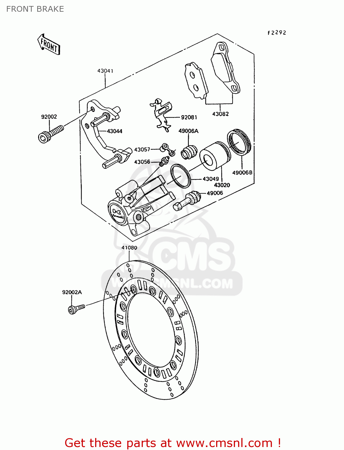 FRONT BRAKE KL600B7 KLR600 1992 ITALY