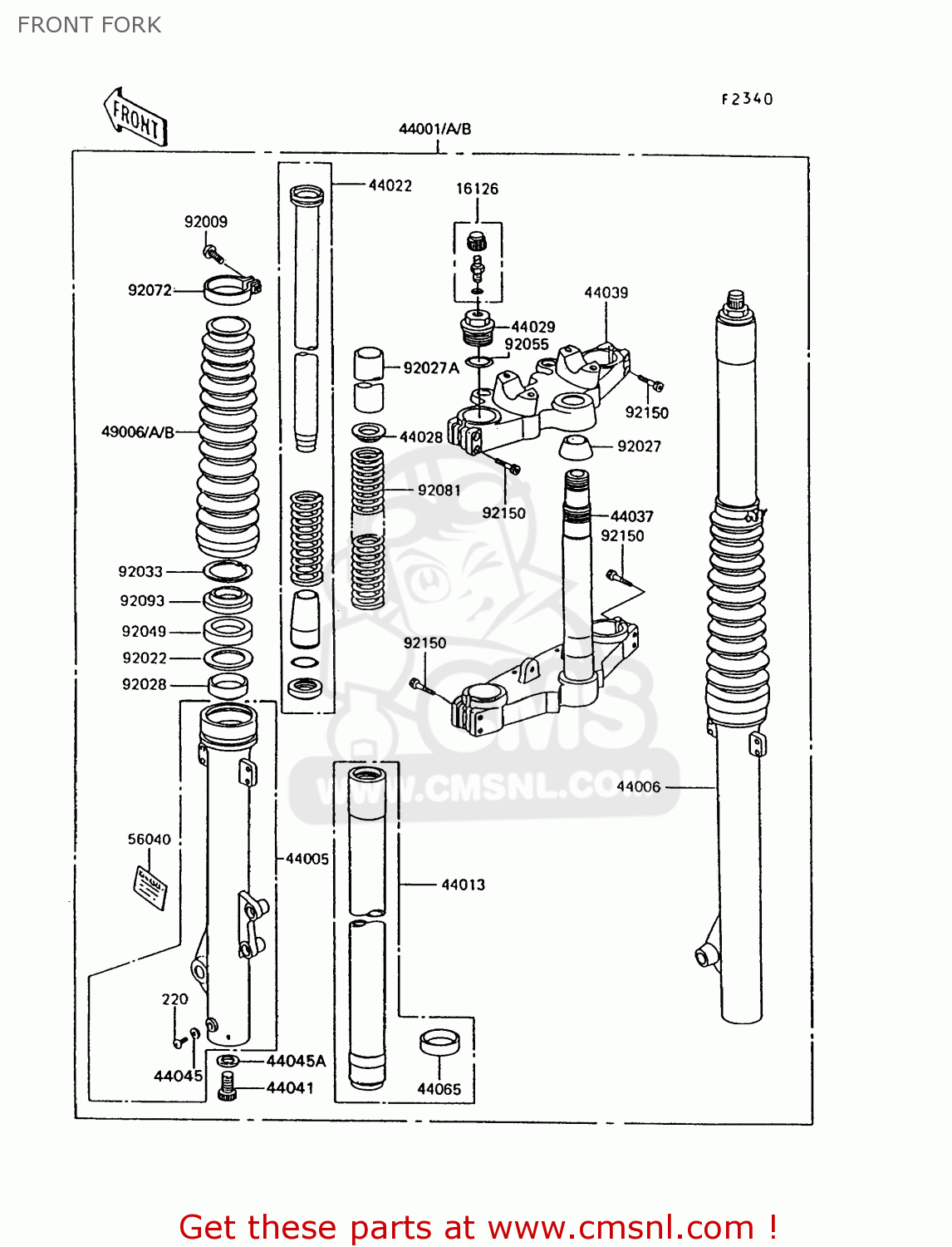 FRONT FORK KL600B7 KLR600 1992 ITALY