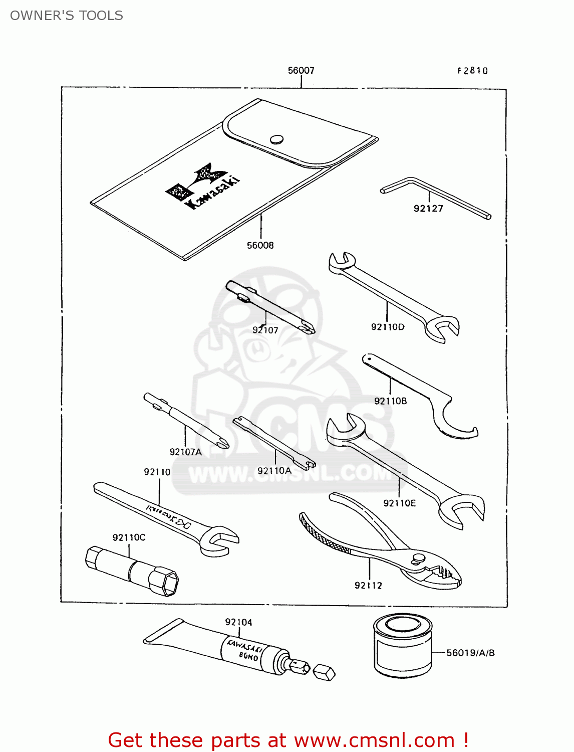 OWNER'S TOOLS KL600B7 KLR600 1992 ITALY