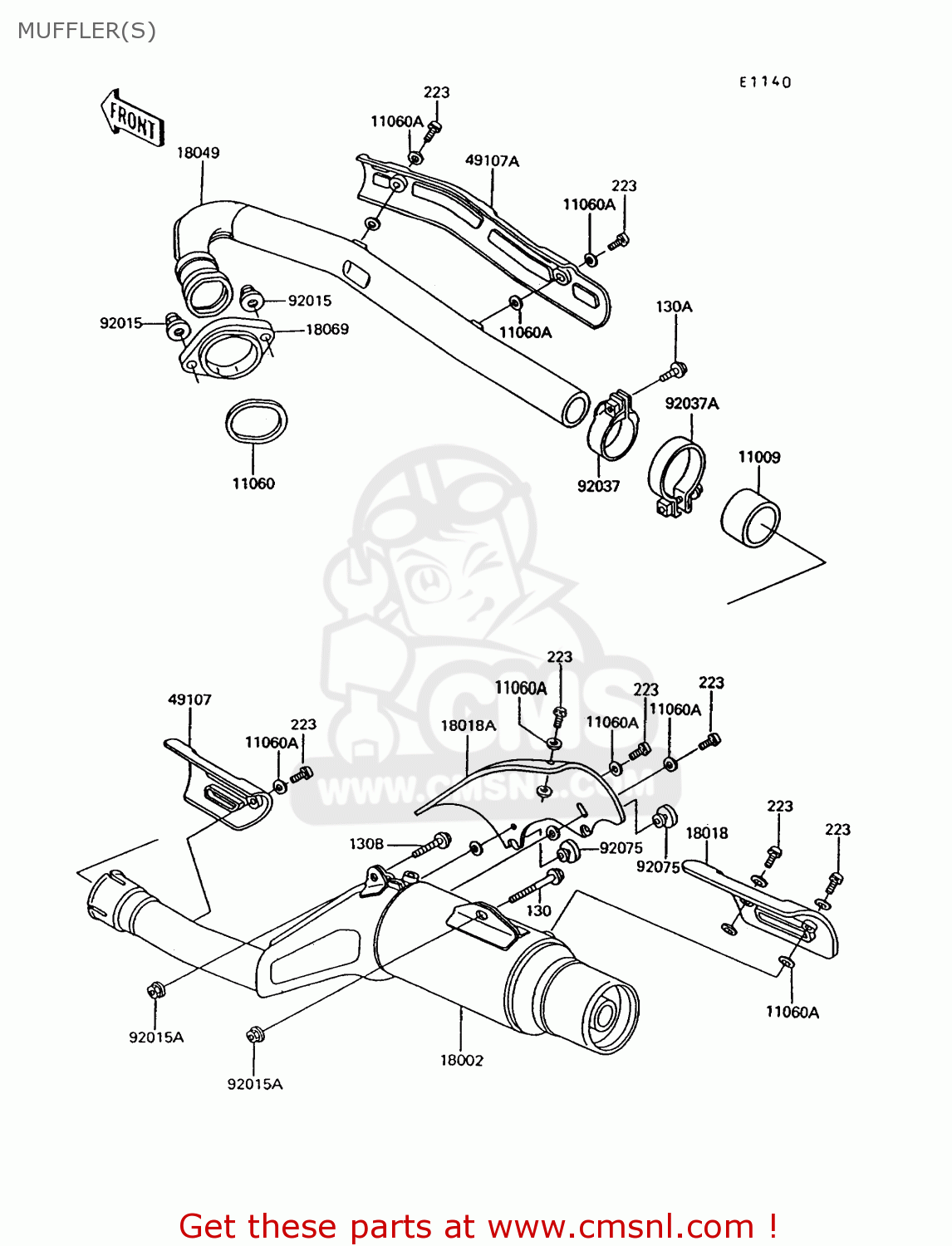 MUFFLER(S) KL600B8 KLR600 1993 GREECE