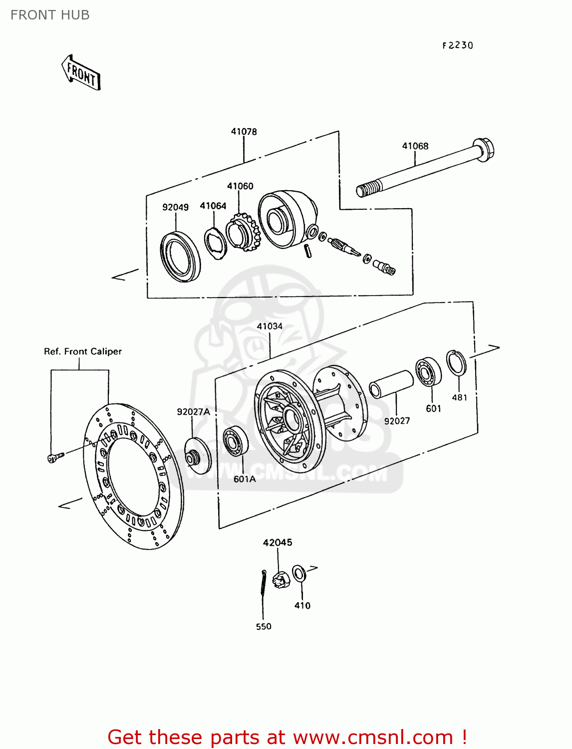 FRONT HUB KL600B8 KLR600 1993 GREECE