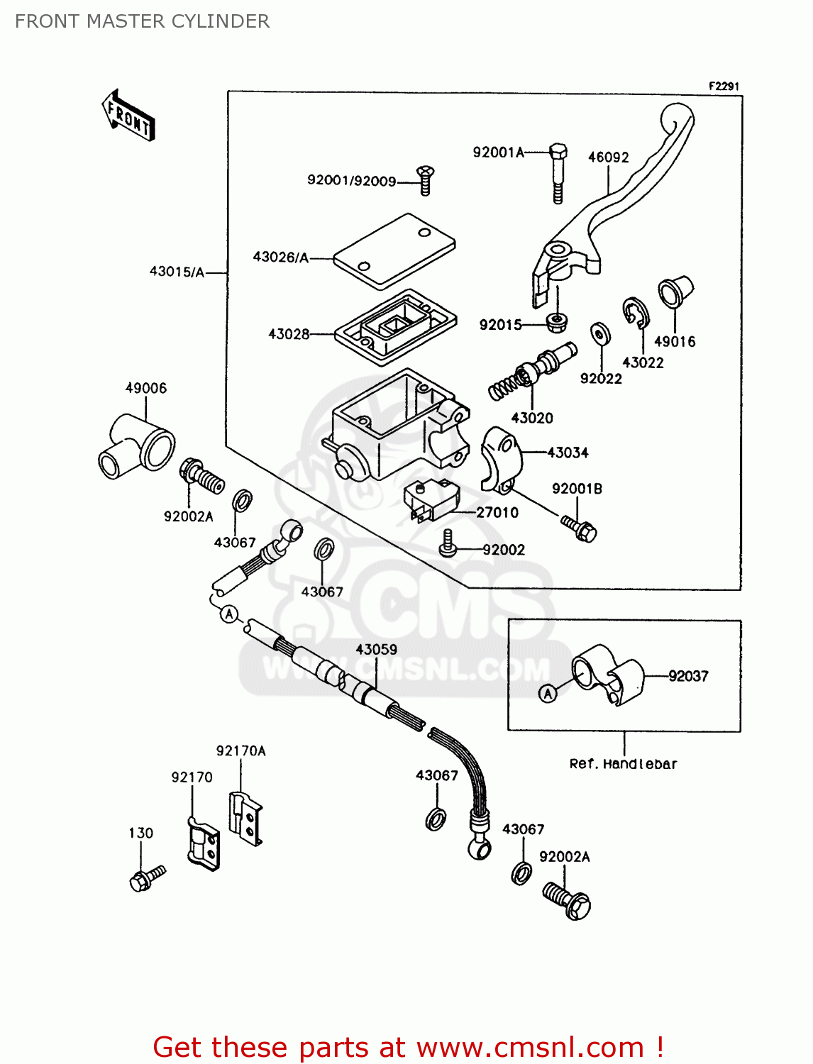 FRONT MASTER CYLINDER KL600B8 KLR600 1993 GREECE