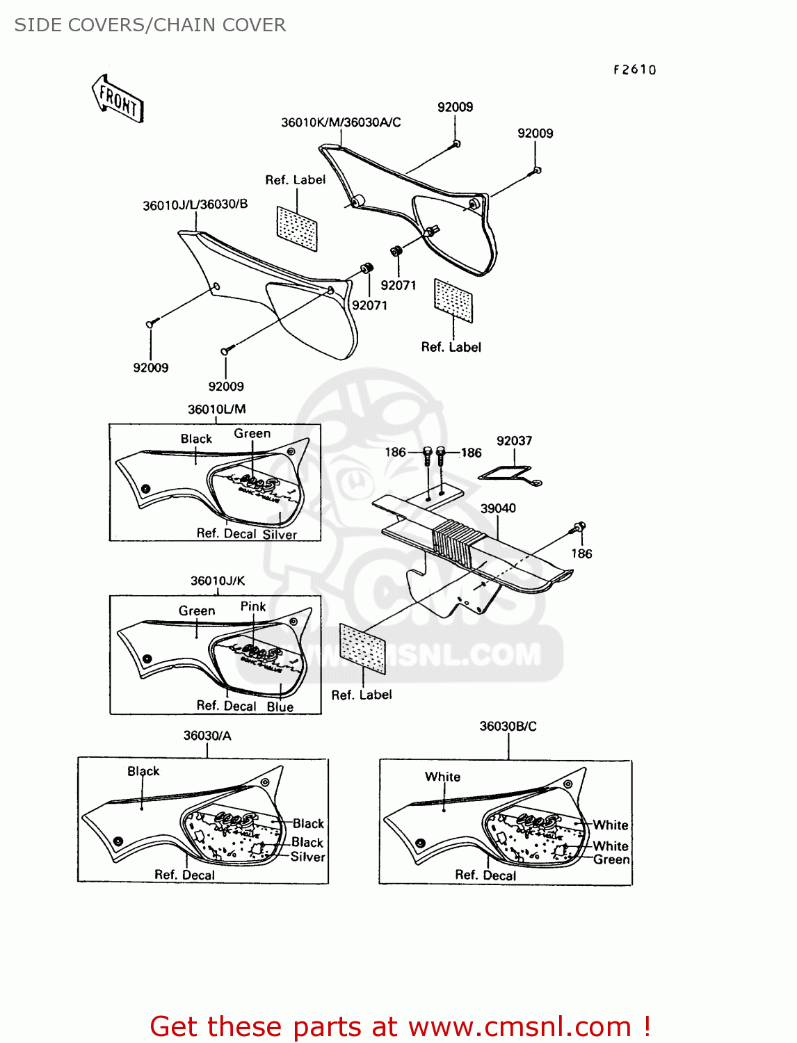 SIDE COVERS/CHAIN COVER KL600B8 KLR600 1993 GREECE