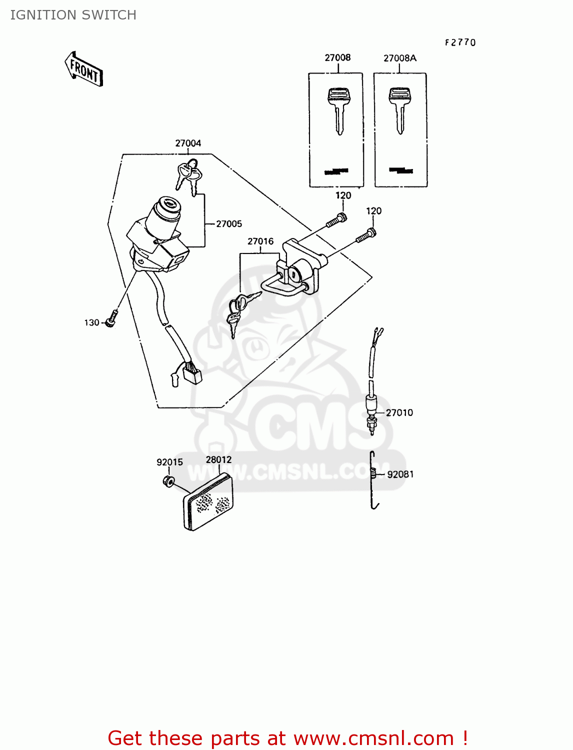 IGNITION SWITCH KL600B8 KLR600 1993 GREECE