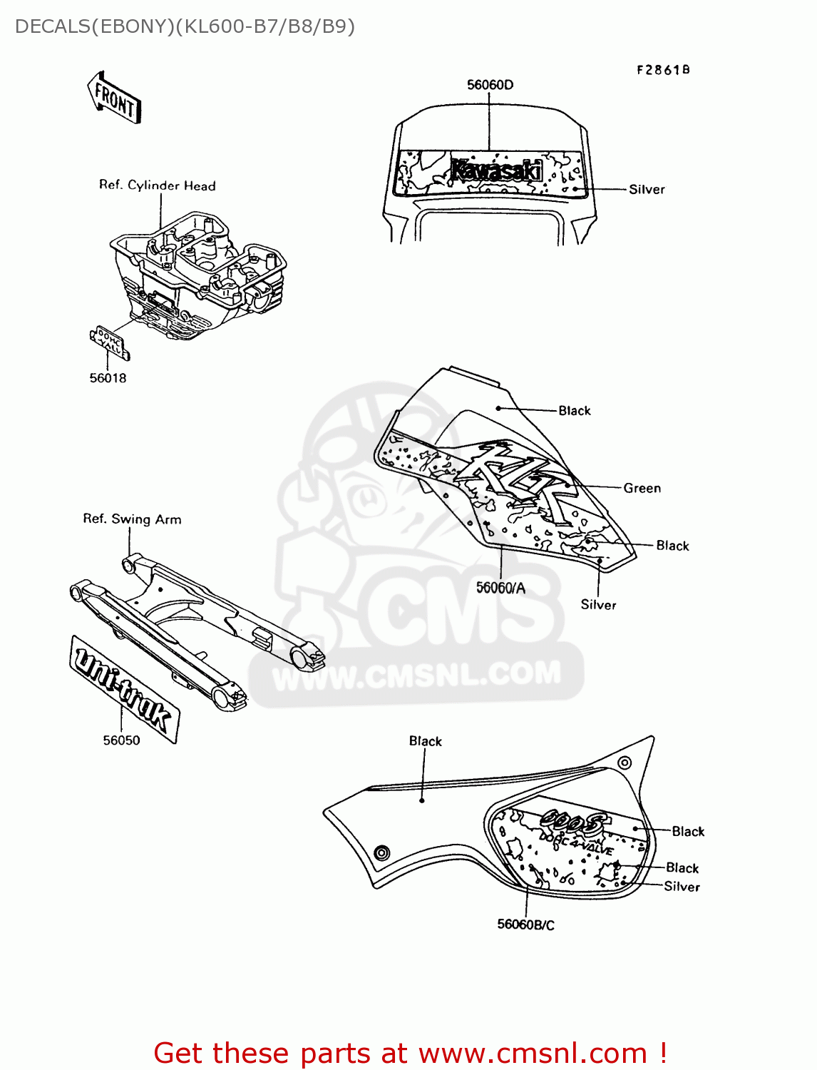 DECALS(EBONY)(KL600-B7/B8/B9) KL600B8 KLR600 1993 GREECE