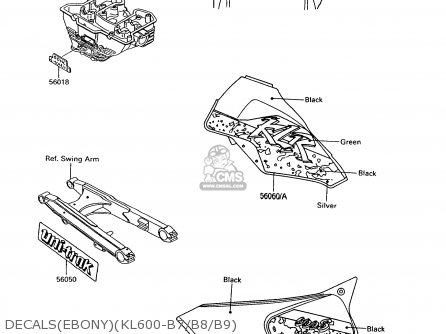 DECALS(EBONY)(KL600-B7/B8/B9) - KL600B8 KLR600 1993 GREECE