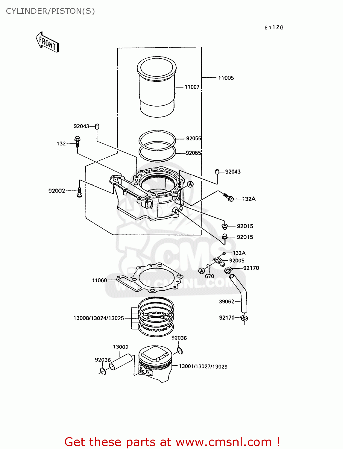 CYLINDER/PISTON(S) KL600B9 KLR600 1994 ITALY