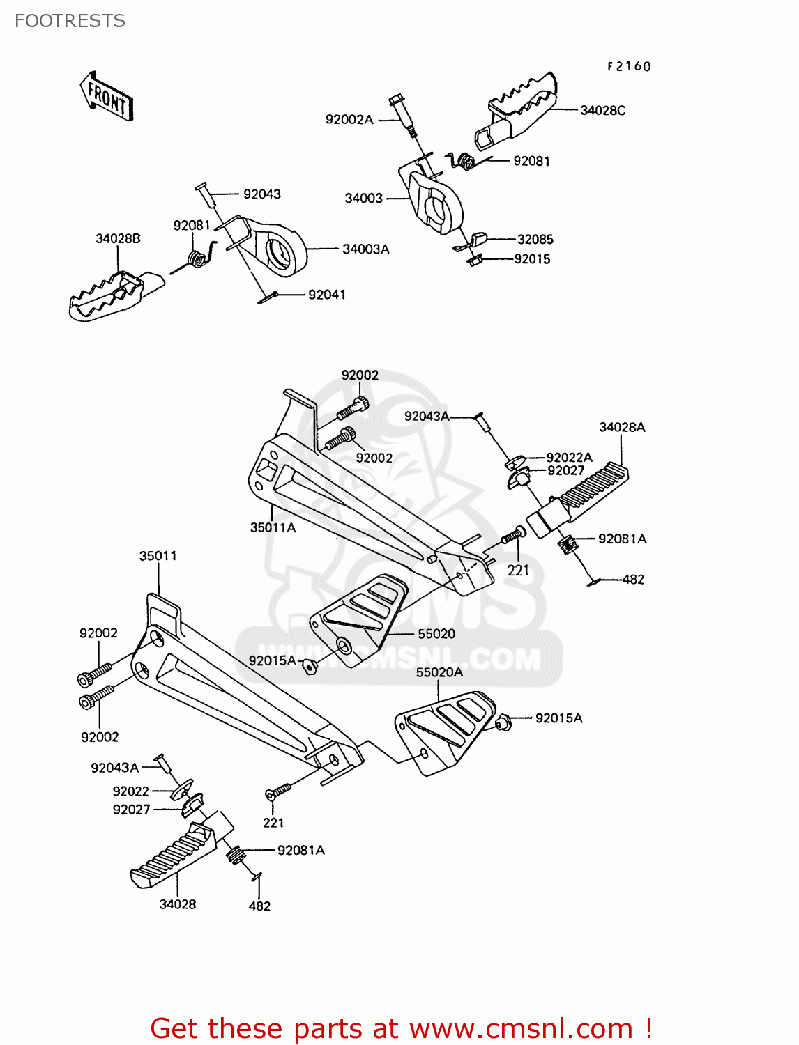 FOOTRESTS KL600B9 KLR600 1994 ITALY