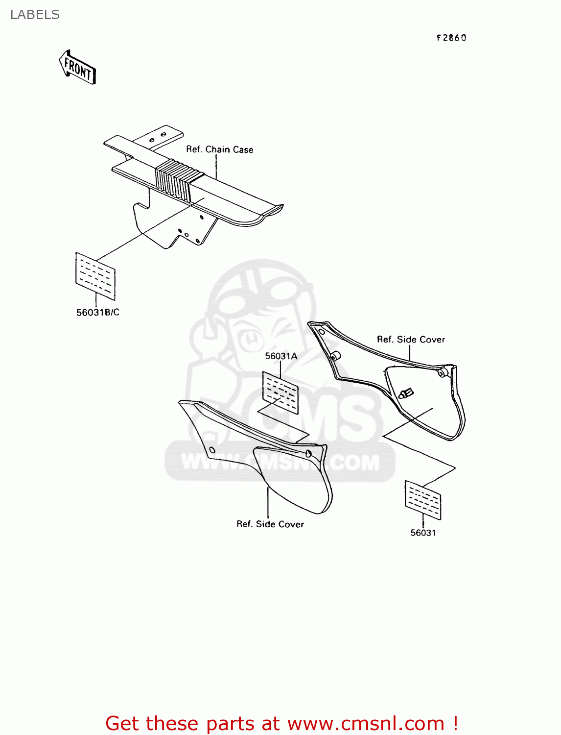 LABELS KL600B9 KLR600 1994 ITALY