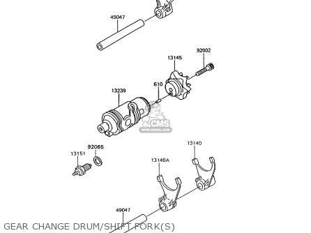 GEAR CHANGE DRUM/SHIFT FORK(S) - KL600B9 KLR600 1994 ITALY