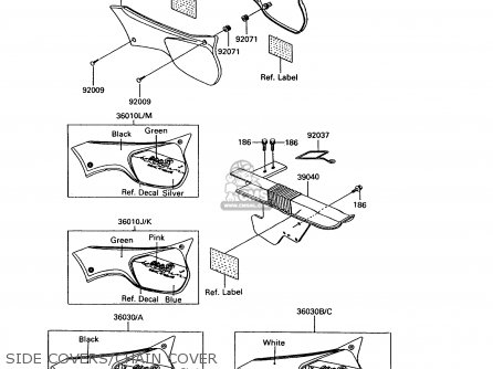 SIDE COVERS/CHAIN COVER - KL600B9 KLR600 1994 ITALY
