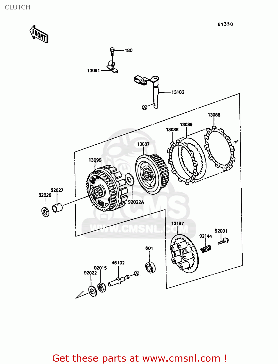 CLUTCH KL650A1 KLR650 1987 EUROPE FR UK AR FG GR IT NR SD SP ST