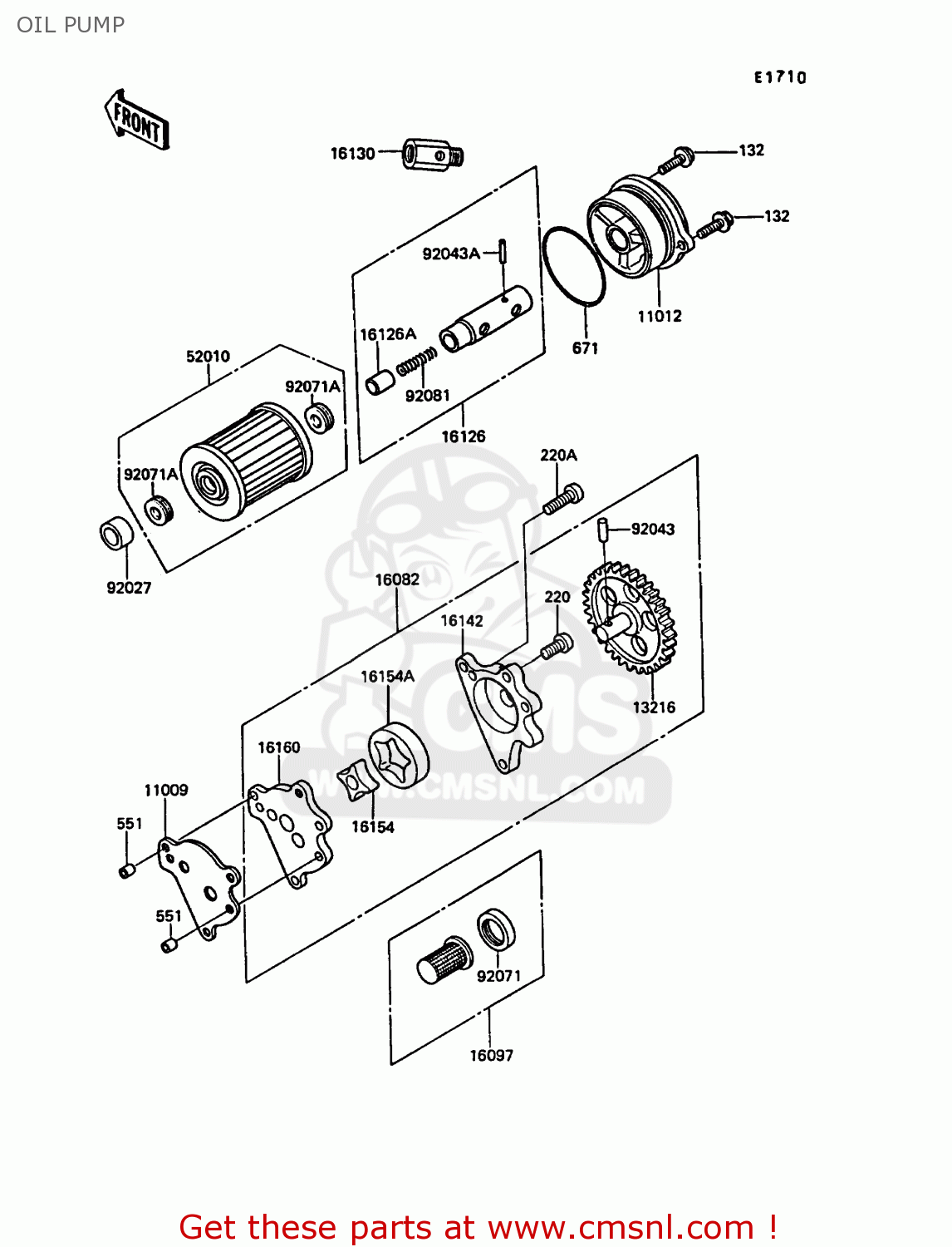 OIL PUMP KL650A1 KLR650 1987 EUROPE FR UK AR FG GR IT NR SD SP ST