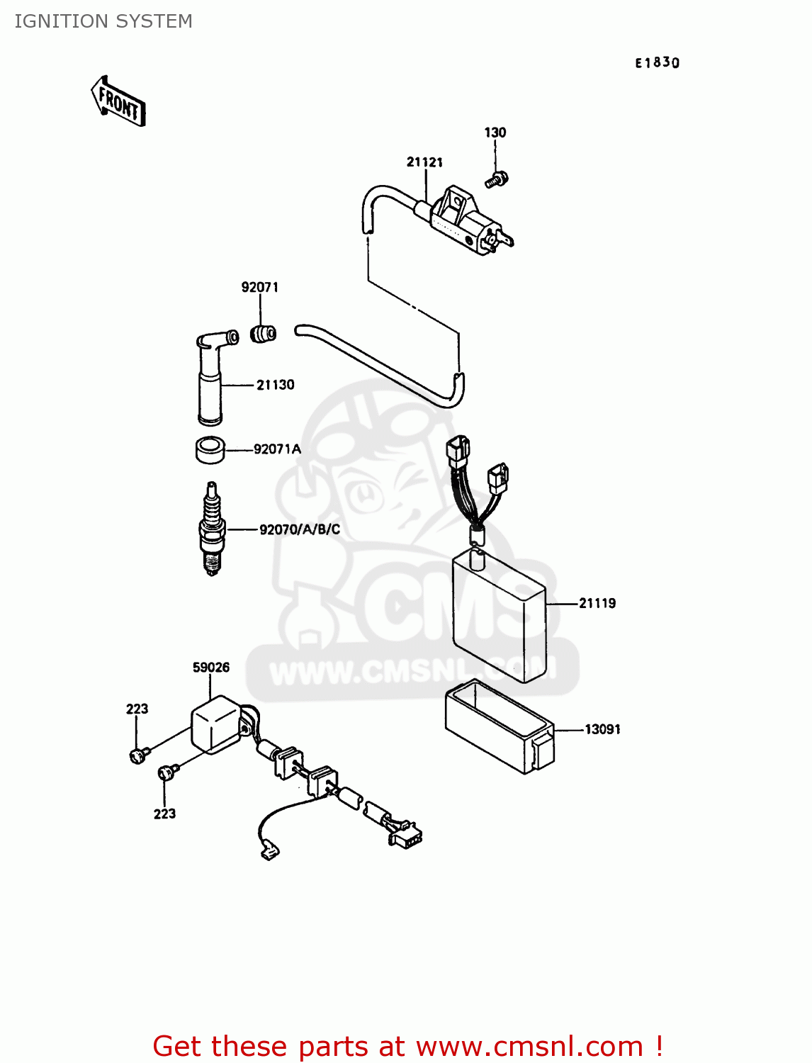 IGNITION SYSTEM KL650A1 KLR650 1987 EUROPE FR UK AR FG GR IT NR SD SP ST