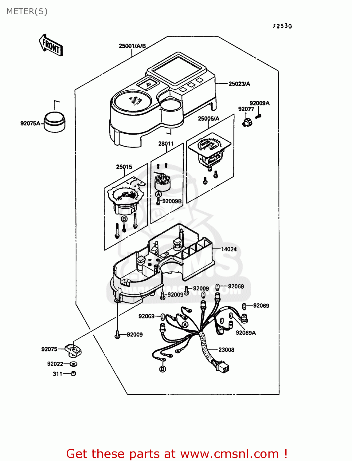 METER(S) KL650A1 KLR650 1987 EUROPE FR UK AR FG GR IT NR SD SP ST