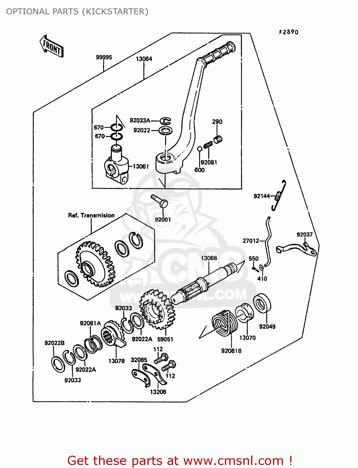 OPTIONAL PARTS (KICKSTARTER) KL650A1 KLR650 1987 EUROPE FR UK AR FG GR IT NR SD SP ST