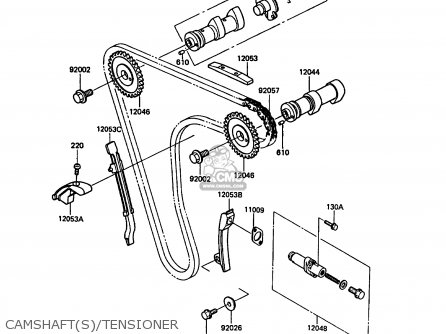CAMSHAFT(S)/TENSIONER - KL650A1 KLR650 1987 EUROPE FR UK AR FG GR IT NR SD SP ST