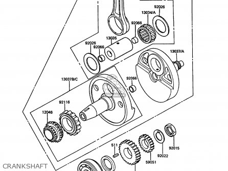CRANKSHAFT - KL650A1 KLR650 1987 EUROPE FR UK AR FG GR IT NR SD SP ST