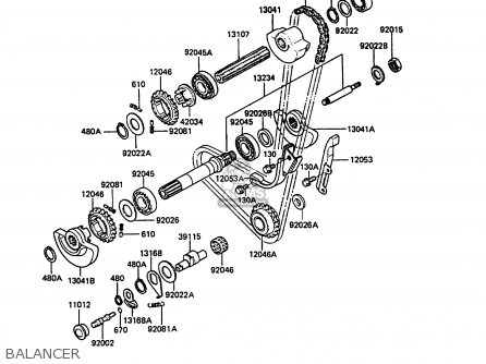 BALANCER - KL650A1 KLR650 1987 EUROPE FR UK AR FG GR IT NR SD SP ST