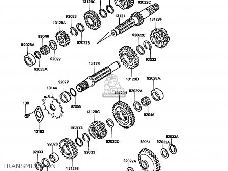 TRANSMISSION - KL650A1 KLR650 1987 EUROPE FR UK AR FG GR IT NR SD SP ST
