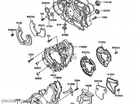 ENGINE COVER(S) - KL650A1 KLR650 1987 EUROPE FR UK AR FG GR IT NR SD SP ST