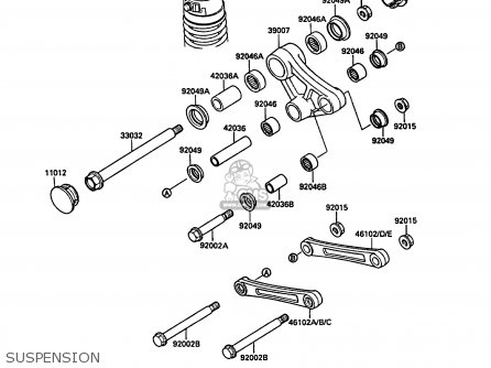 SUSPENSION - KL650A1 KLR650 1987 EUROPE FR UK AR FG GR IT NR SD SP ST