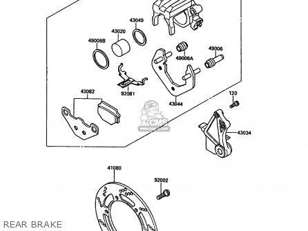 REAR BRAKE - KL650A1 KLR650 1987 EUROPE FR UK AR FG GR IT NR SD SP ST