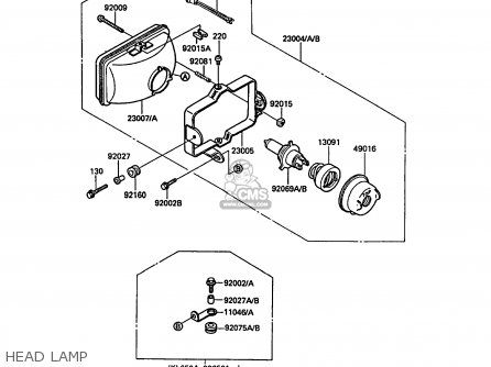 HEAD LAMP - KL650A1 KLR650 1987 EUROPE FR UK AR FG GR IT NR SD SP ST