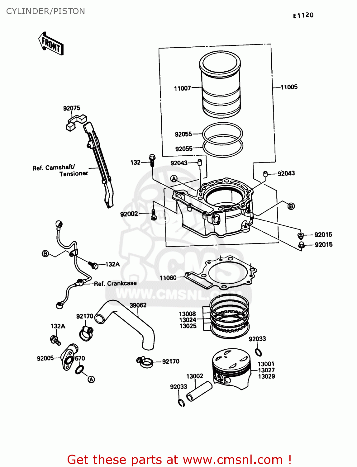 CYLINDER/PISTON KL650A1 KLR650 1987 USA CALIFORNIA CANADA