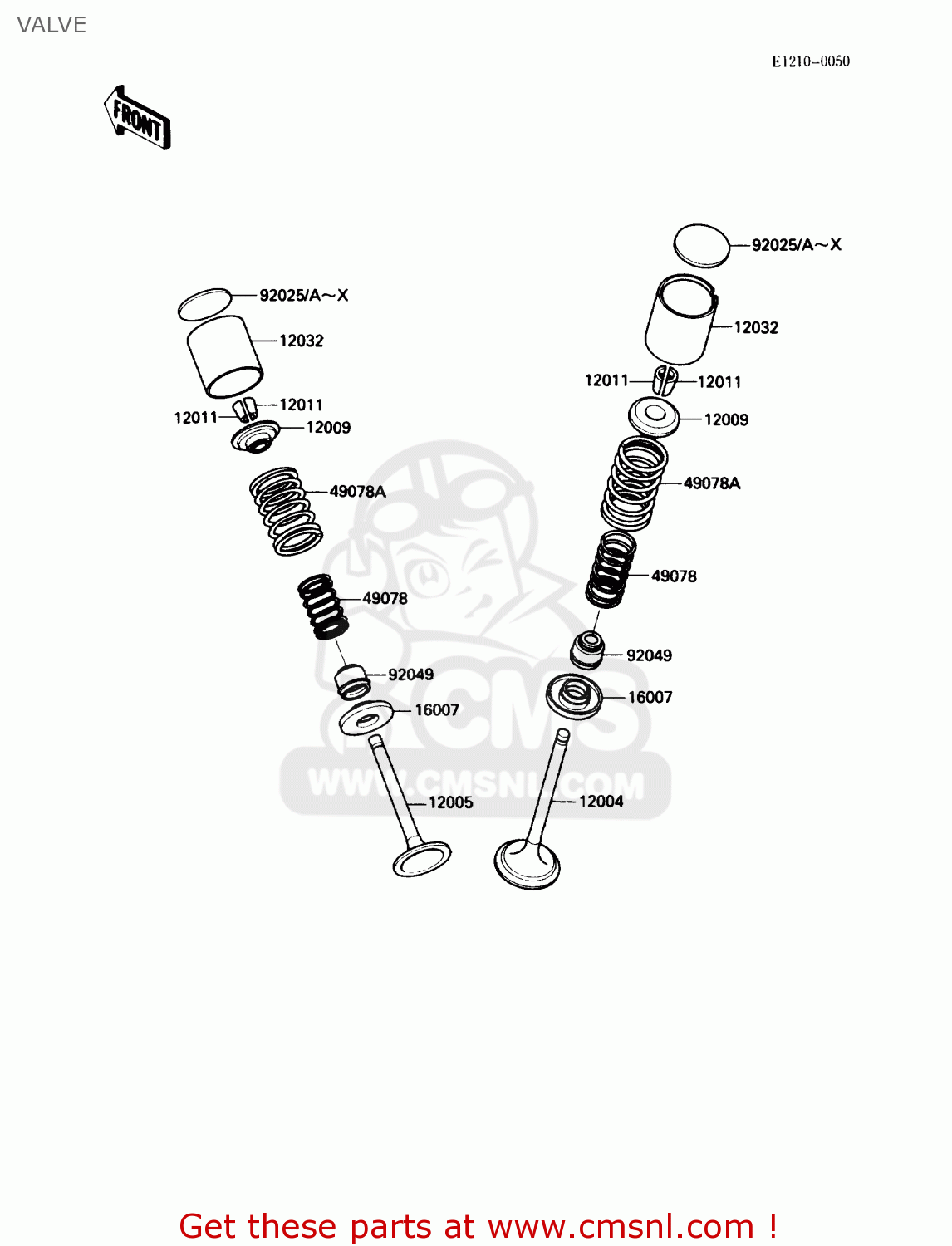 VALVE KL650A1 KLR650 1987 USA CALIFORNIA CANADA