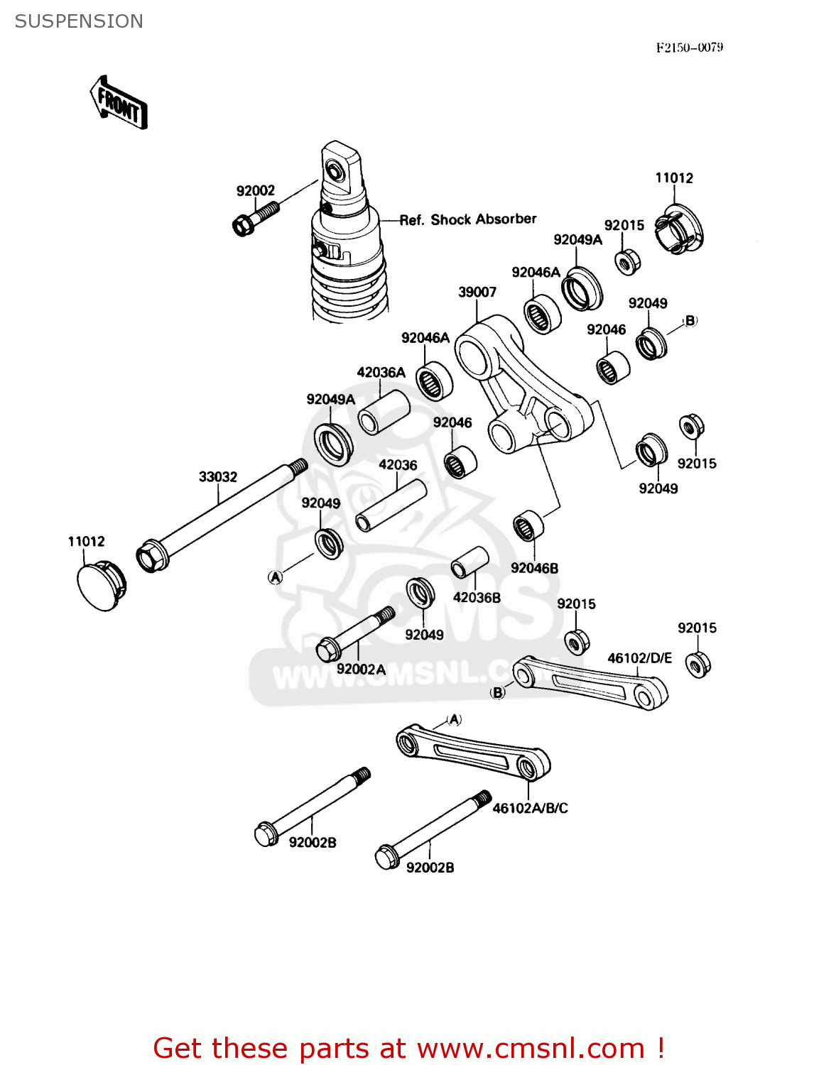 SUSPENSION KL650A1 KLR650 1987 USA CALIFORNIA CANADA
