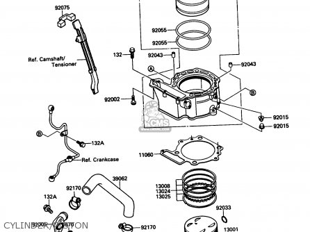 CYLINDER/PISTON - KL650A1 KLR650 1987 USA CALIFORNIA CANADA