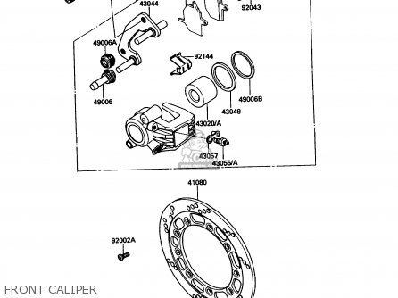 FRONT CALIPER - KL650A1 KLR650 1987 USA CALIFORNIA CANADA