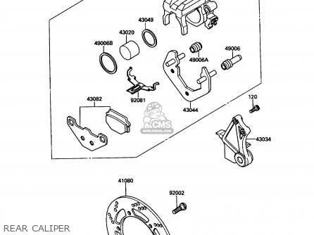 REAR CALIPER - KL650A1 KLR650 1987 USA CALIFORNIA CANADA