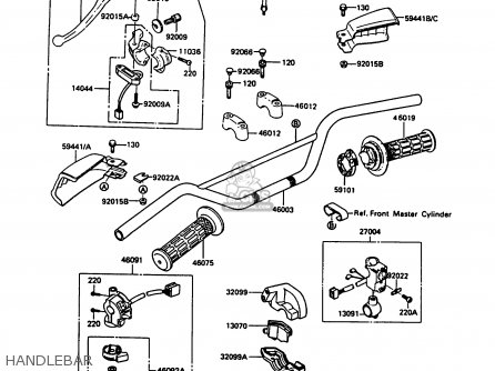 HANDLEBAR - KL650A1 KLR650 1987 USA CALIFORNIA CANADA