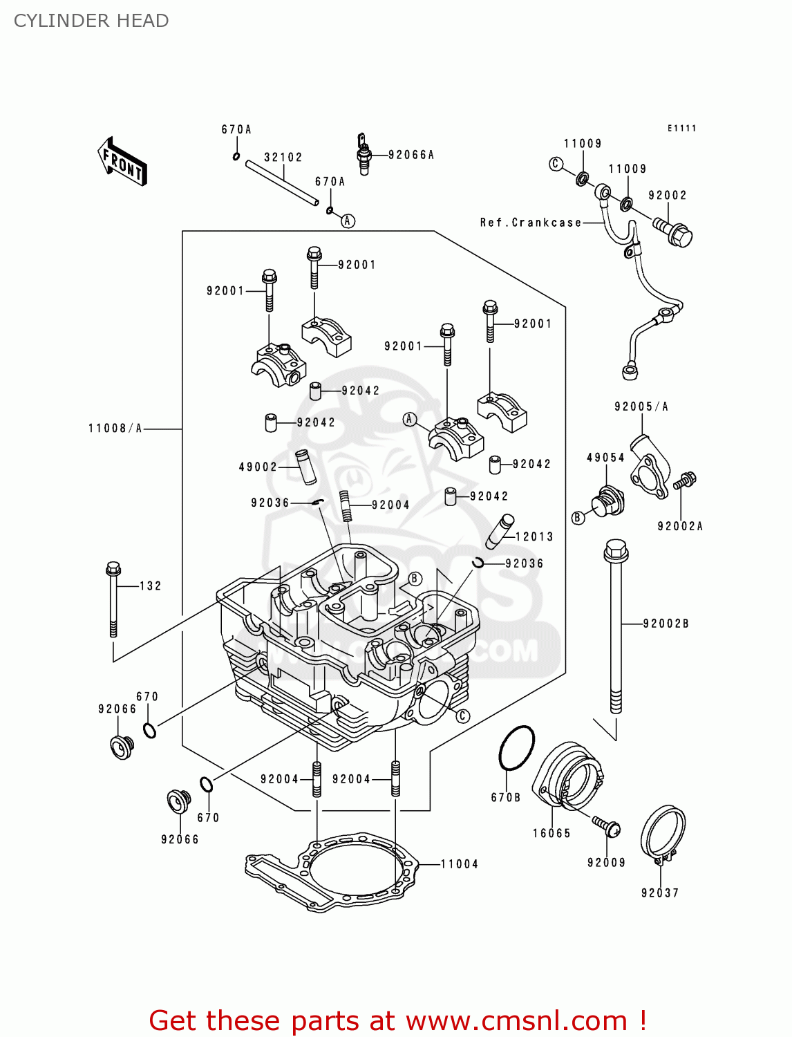 CYLINDER HEAD KL650A10 KLR650 1996 USA CALIFORNIA CANADA