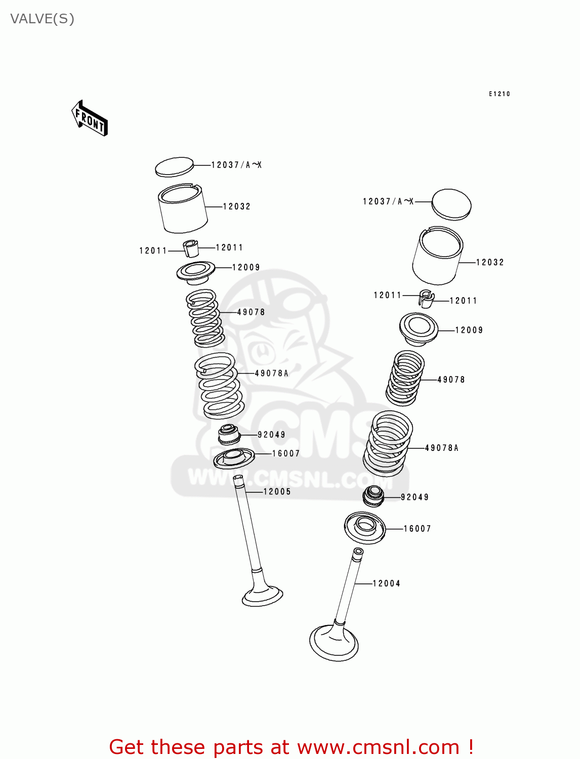 VALVE(S) KL650A10 KLR650 1996 USA CALIFORNIA CANADA