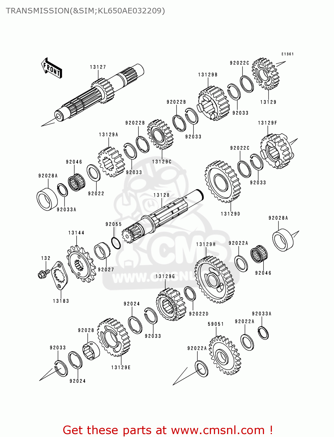 TRANSMISSION(&SIM;KL650AE032209) KL650A10 KLR650 1996 USA CALIFORNIA CANADA