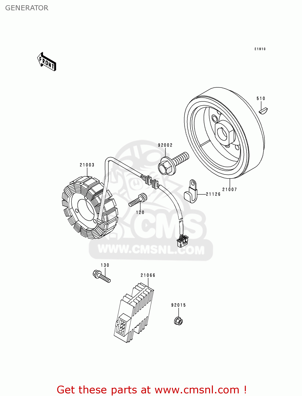 GENERATOR KL650A10 KLR650 1996 USA CALIFORNIA CANADA