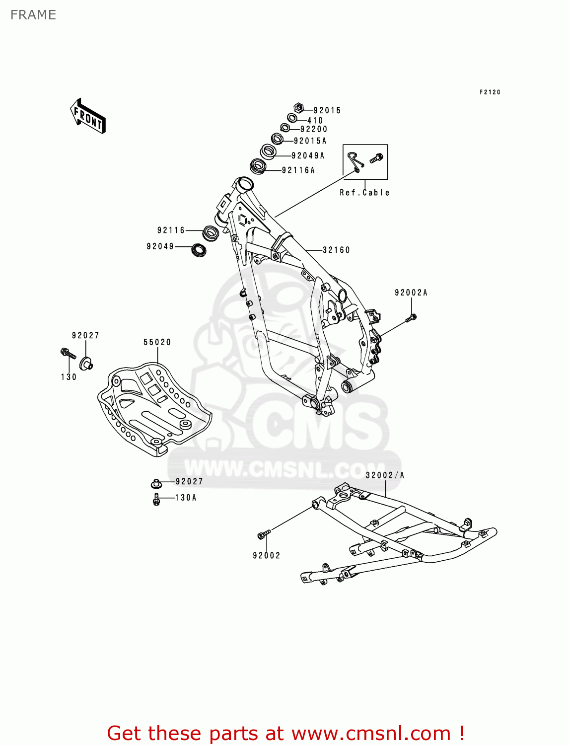 FRAME KL650A10 KLR650 1996 USA CALIFORNIA CANADA