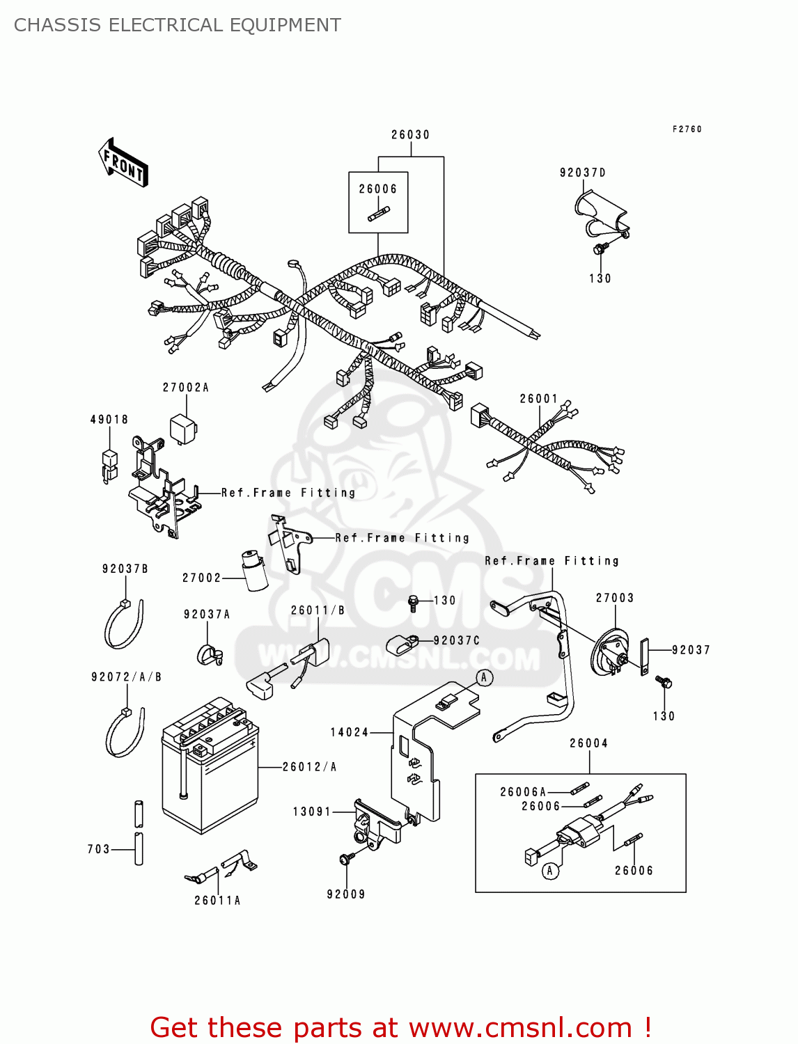 CHASSIS ELECTRICAL EQUIPMENT KL650A10 KLR650 1996 USA CALIFORNIA CANADA