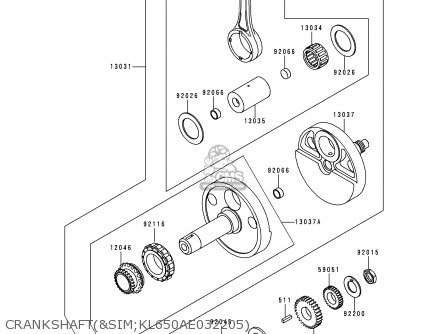 CRANKSHAFT(&SIM;KL650AE032205) - KL650A10 KLR650 1996 USA CALIFORNIA CANADA