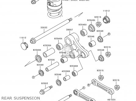 REAR SUSPENSION - KL650A10 KLR650 1996 USA CALIFORNIA CANADA