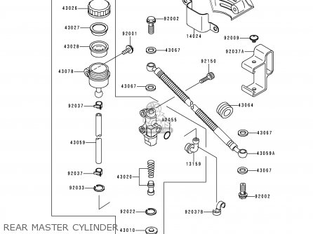 REAR MASTER CYLINDER - KL650A10 KLR650 1996 USA CALIFORNIA CANADA